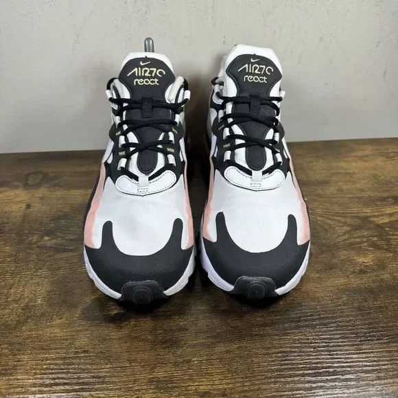 Nike Air Max 270 React White Pink Shoes Sneakers Women's Size 10 - Picture 2 of 8